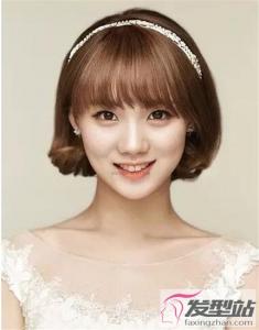婚纱照短发新娘发型 打造最美短发女神