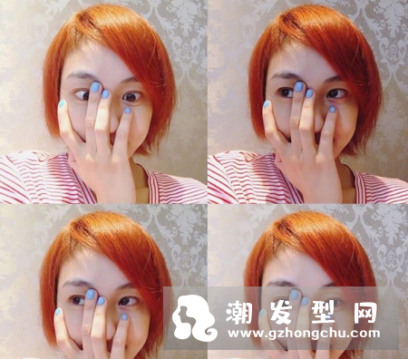 范玮琪橘红色发型图片 短发颜色头发盘点
