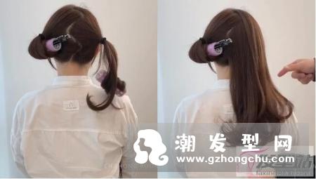 超简单双马尾卷出温柔内弯方法 发尾绝美C字卷度秒变韩国小姐姐