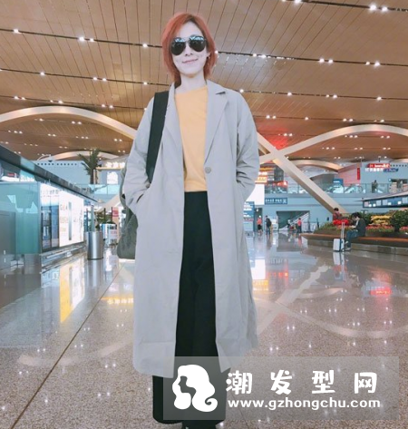 范玮琪橘红色发型图片 短发颜色头发盘点