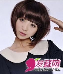 波波烫发型图片短发 层次A字括号波波短发更显瘦