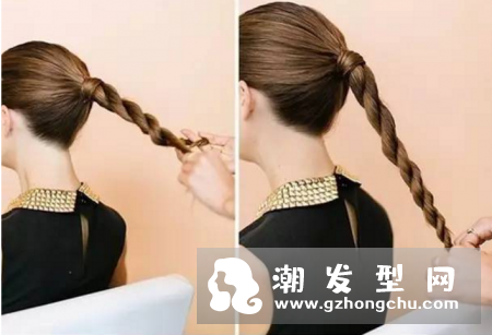 一分钟简易版麻花辫怎么编 扎马尾分开两半
