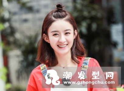 赵丽颖半丸子头同款发型图片 侧分半丸子头怎么扎