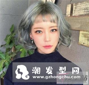 波波头染发颜色大全　白金奶奶灰雾霾蓝