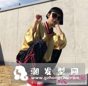 一刀切短直发波波 校园少女高冷范