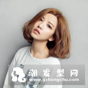 韩式波波头内扣发型 上窄下宽染发设计