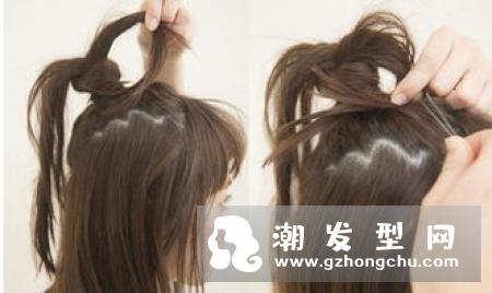 长直发怎么扎好看 半丸子头扎发非常养眼减龄