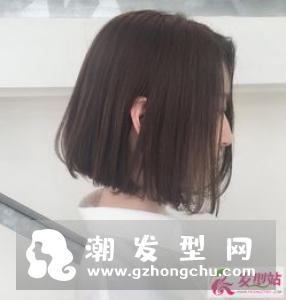 韩式波波头内扣发型 上窄下宽染发设计