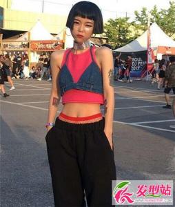 一刀切短直发波波 校园少女高冷范