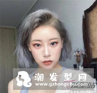波波头染发颜色大全　白金奶奶灰雾霾蓝