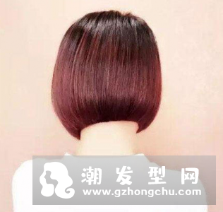 斜后切短发头发图片 要搭配浅紫色深紫色闷青色