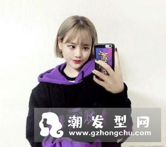 波波头内扣染发 冷灰色vs粉橙色