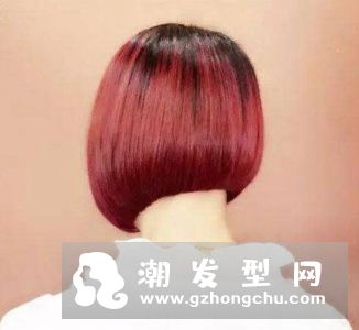 斜后切短发头发图片 要搭配浅紫色深紫色闷青色