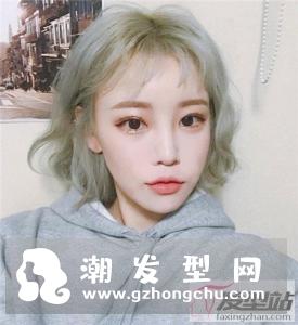 波波头染发颜色大全　白金奶奶灰雾霾蓝